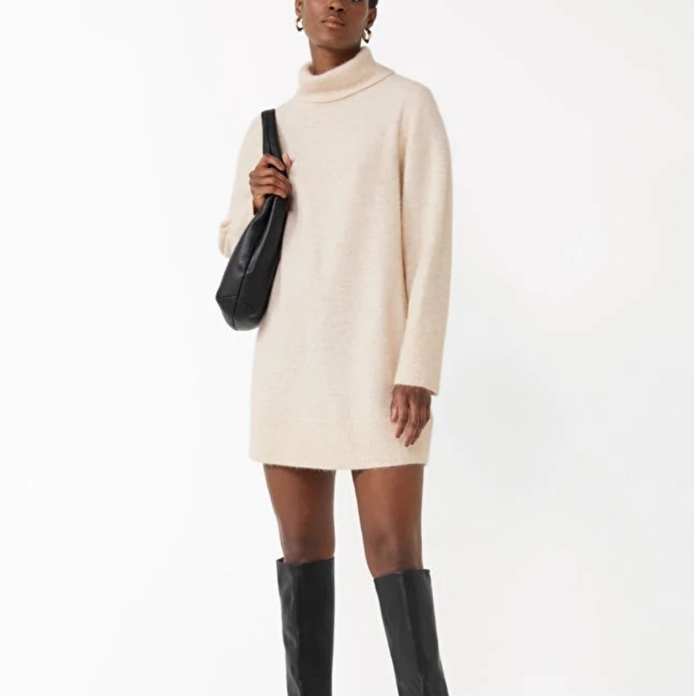 🆕️ & Other Stories Turtleneck Alpaca Knit Mini Dress in Oatmeal